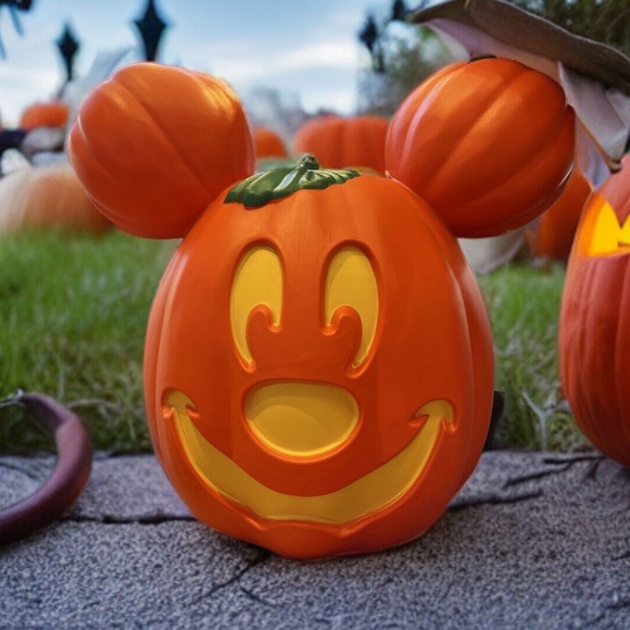 Disney Other - Disney Parks 2023 Mickey Mouse Light Up Jack O’ Lantern Pumpkin 22” Home Decor